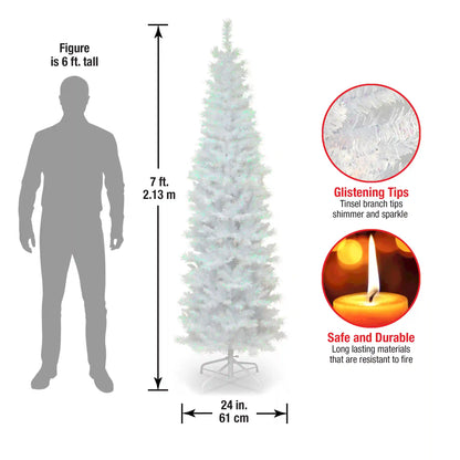 7 ft. Tinsel Collection White Iridescent Tree