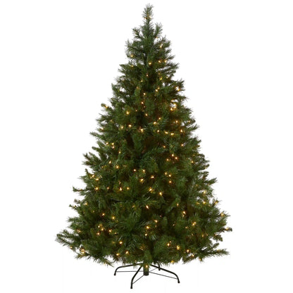 7.5 ft. Pre-Lit Winchester Pine Tree with Clear Lights, Plug-In