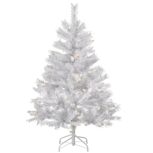 4.5 ft. Pre-Lit Winchester White Pine Tree with Clear Lights, Plug-In