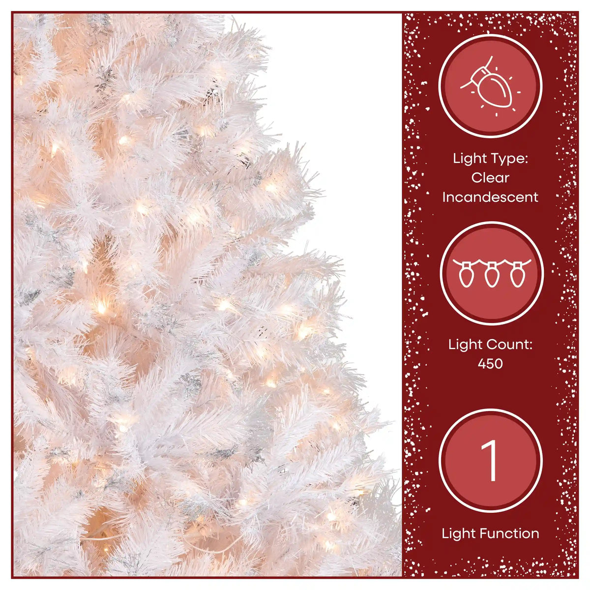 7 ft. Pre-Lit Winchester Pine White Tree with Clear Lights, Plug-In