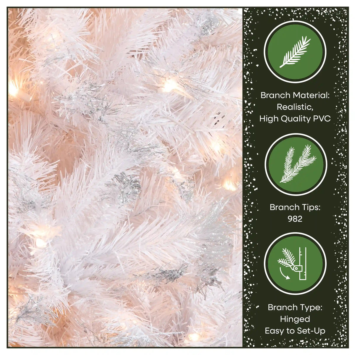 7 ft. Pre-Lit Winchester Pine White Tree with Clear Lights, Plug-In