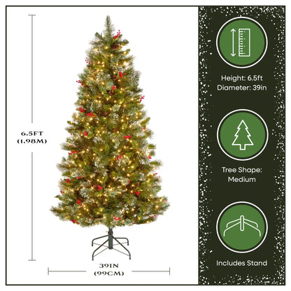 6.5 ft. Pre-Lit Wintry Pine Medium Tree with Clear Lights