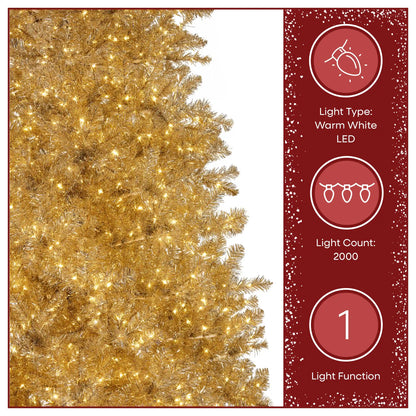 9 ft. Pre-Lit Christmas Platinum Metallic Tree with LED Infinity Lights