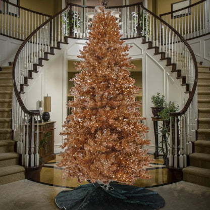 9 ft. Pre-Lit Christmas Rose Gold Metallic Tree, Plug-In