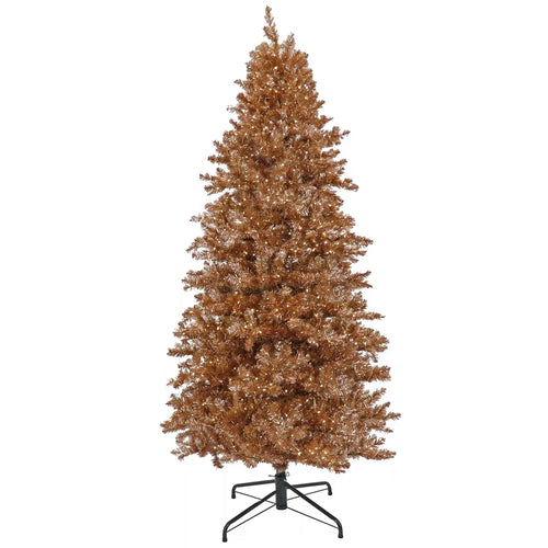 9 ft. Pre-Lit Christmas Rose Gold Metallic Tree, Plug-In
