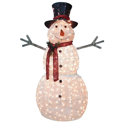 60 in. Snowman Decoration with Warm White LED Lights, Plug-In