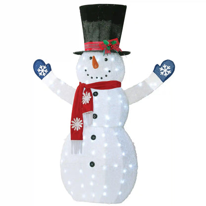 72 in. Snowman Decoration with White LED Lights, Plug-In