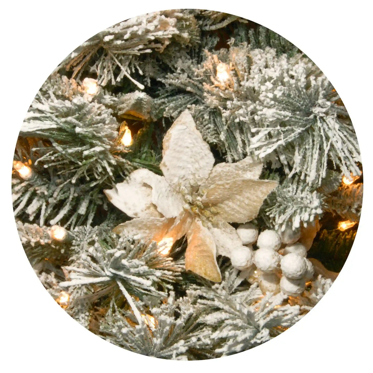 6 ft. Pre-Lit Frosted Colonial Slim Half Tree with Clear Lights, Plug-In