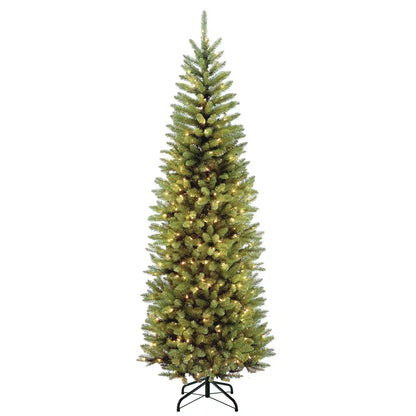 7.5 ft. Pre-Lit Kingswood Fir Pencil Tree with Clear Lights, Plug-In